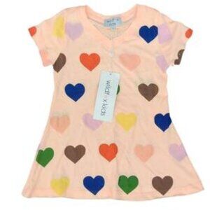Wildfox multi color hearts tee in orange